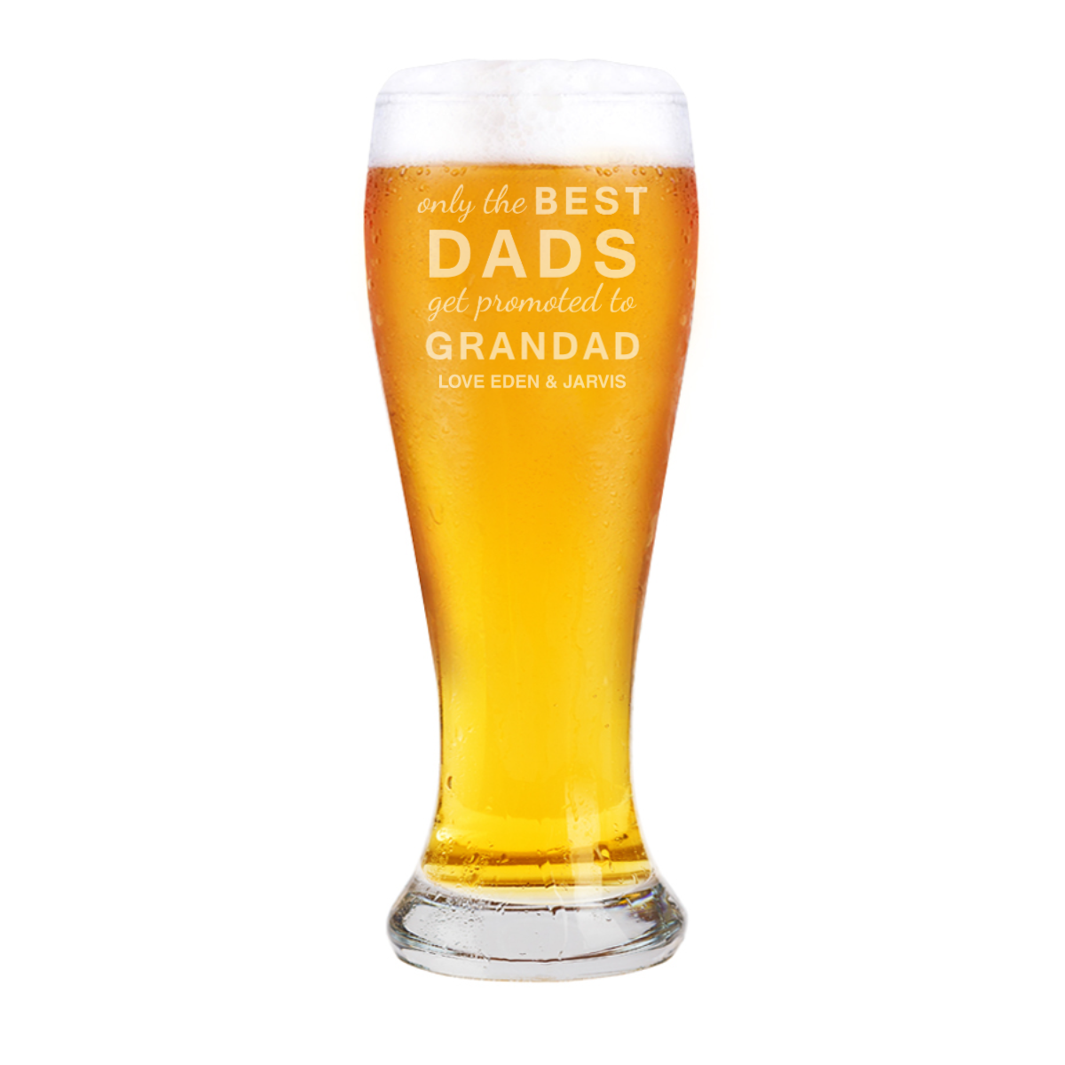 Father's Day Engraved 425 ml Tall Schooner Beer Glass