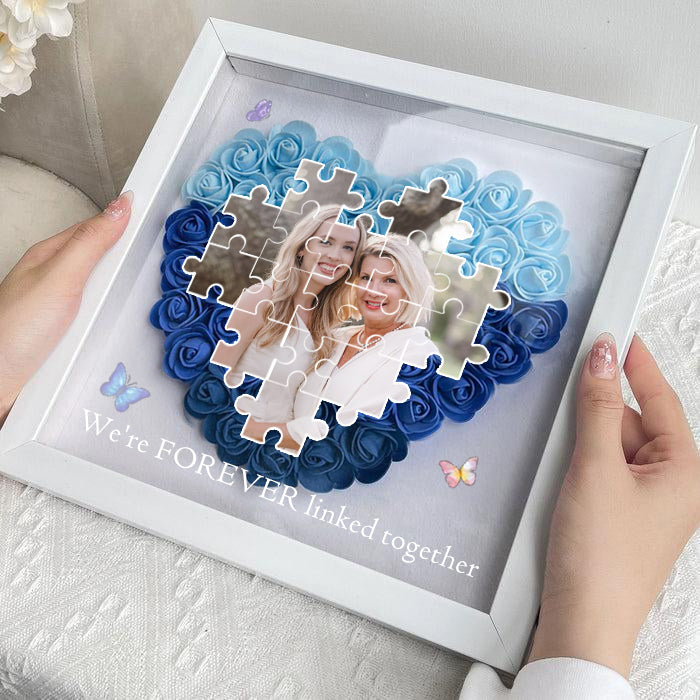 Personalized The Day You Became My Mother Puzzle Photo Flower Shadow Box