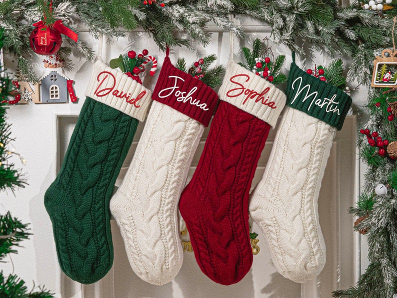 Personalized Embroidered Family Name Christmas Stockings