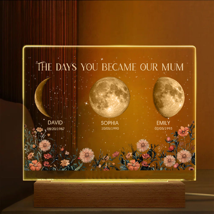 Personalized The Days You Became Our Mum Moon Phase Lightbox⭐️