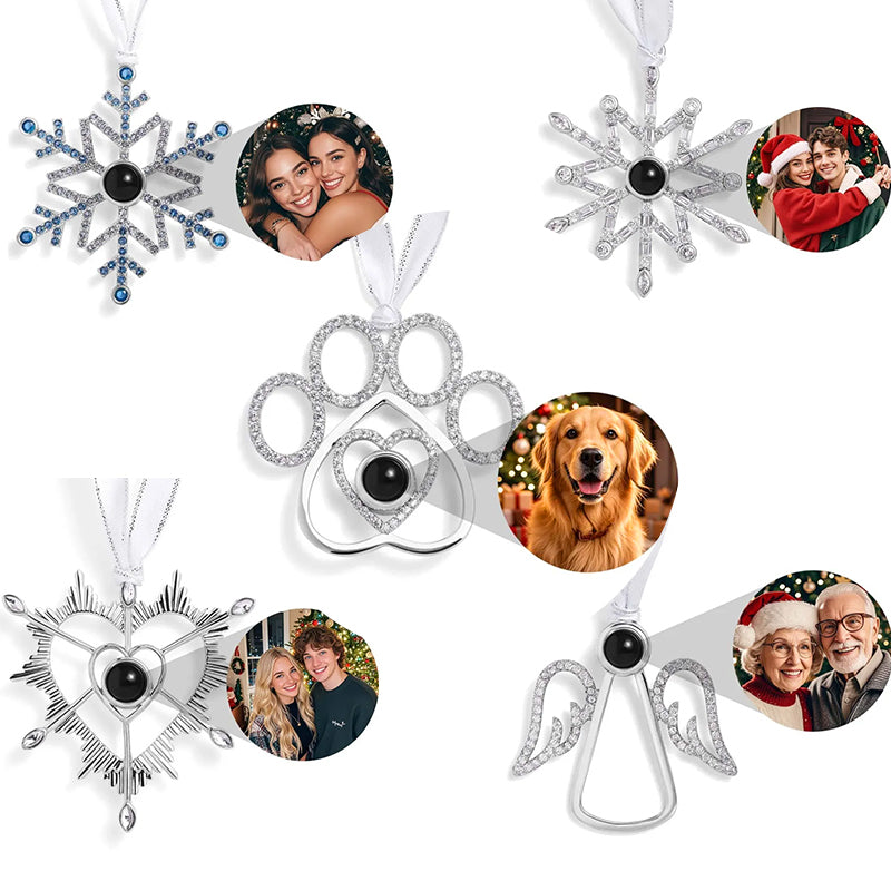 Personalized Pink Snowflake Photo Ornament Christmas Gifts