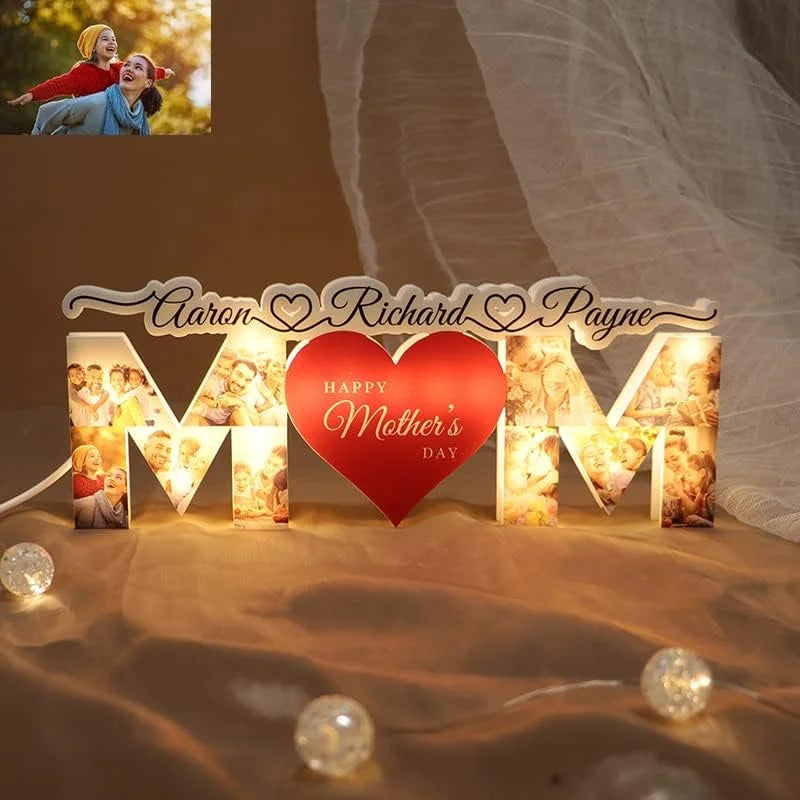 Personalized Photo Letter Night Light Acrylic Lamp Mother's Day Gift (Customized free)