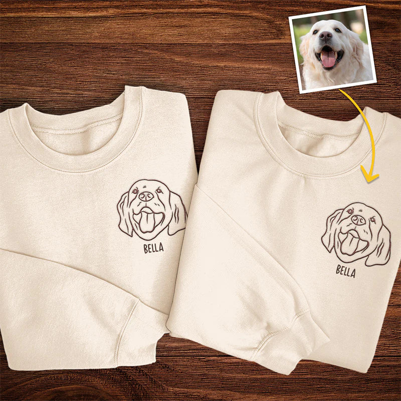 Dog & Cat Personalized Custom Unisex Embroidered T-shirt, Sweatshirt, Hoodie - Gift For Pet Owners, Pet Lovers