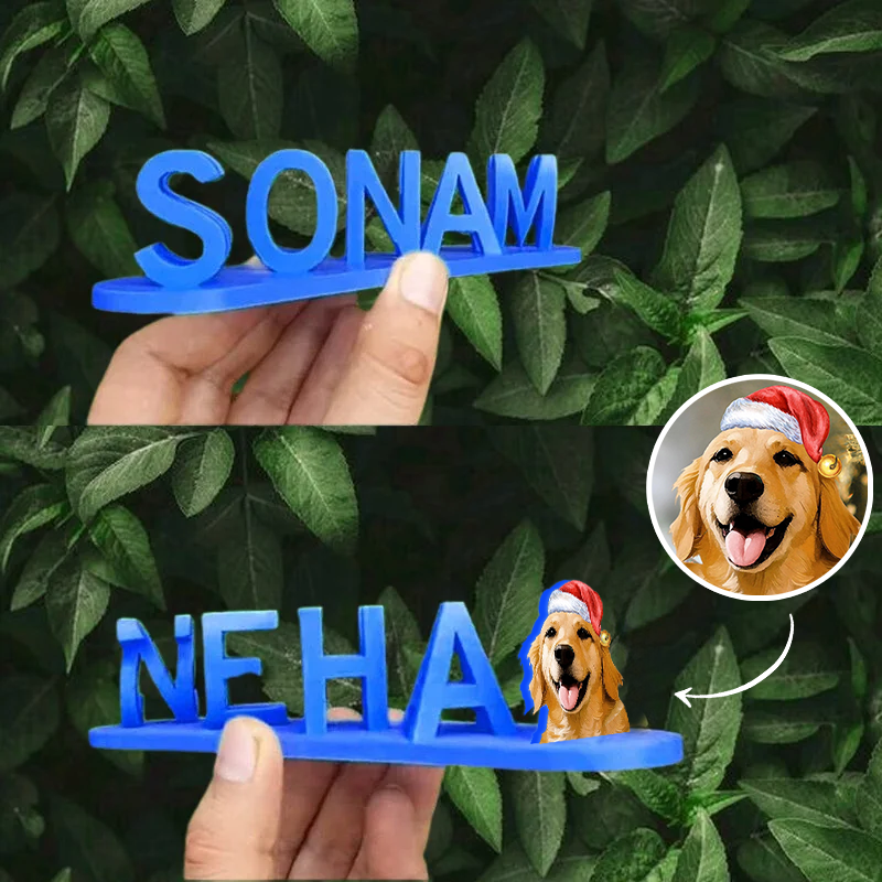 💕 Custom Dual Name Pet 3D Printed as Xmas Gifts, 🐶Gifts for Pet Moms or Dads 🎁