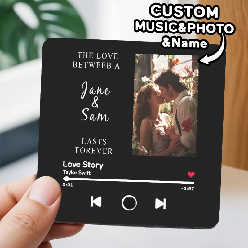 Personalized Custom Photo Music Fridge Magnet Can Play Songs and Adjust Volume, Gifts for Her