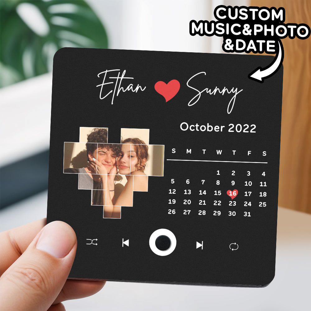 Personalized Custom Photo Music Fridge Magnet Can Play Songs and Adjust Volume, Gifts for Her