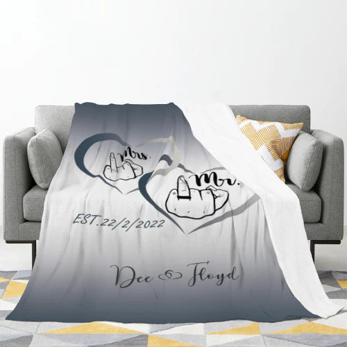 Personalized Couple throw blanket# anniversary gift for girlfriend, wife