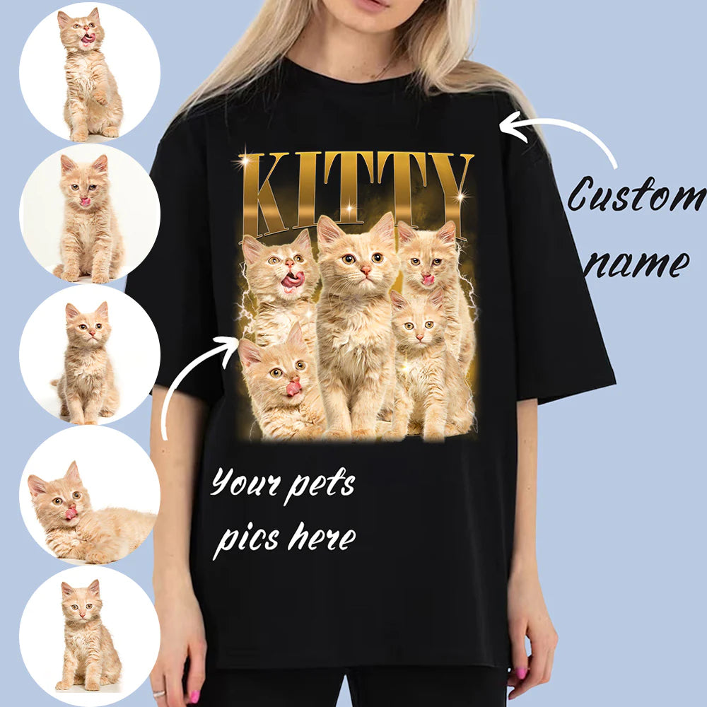 Custom Photo Vintage Tee For Pet Lover T-shirt-Sweatshirt-Hoodie