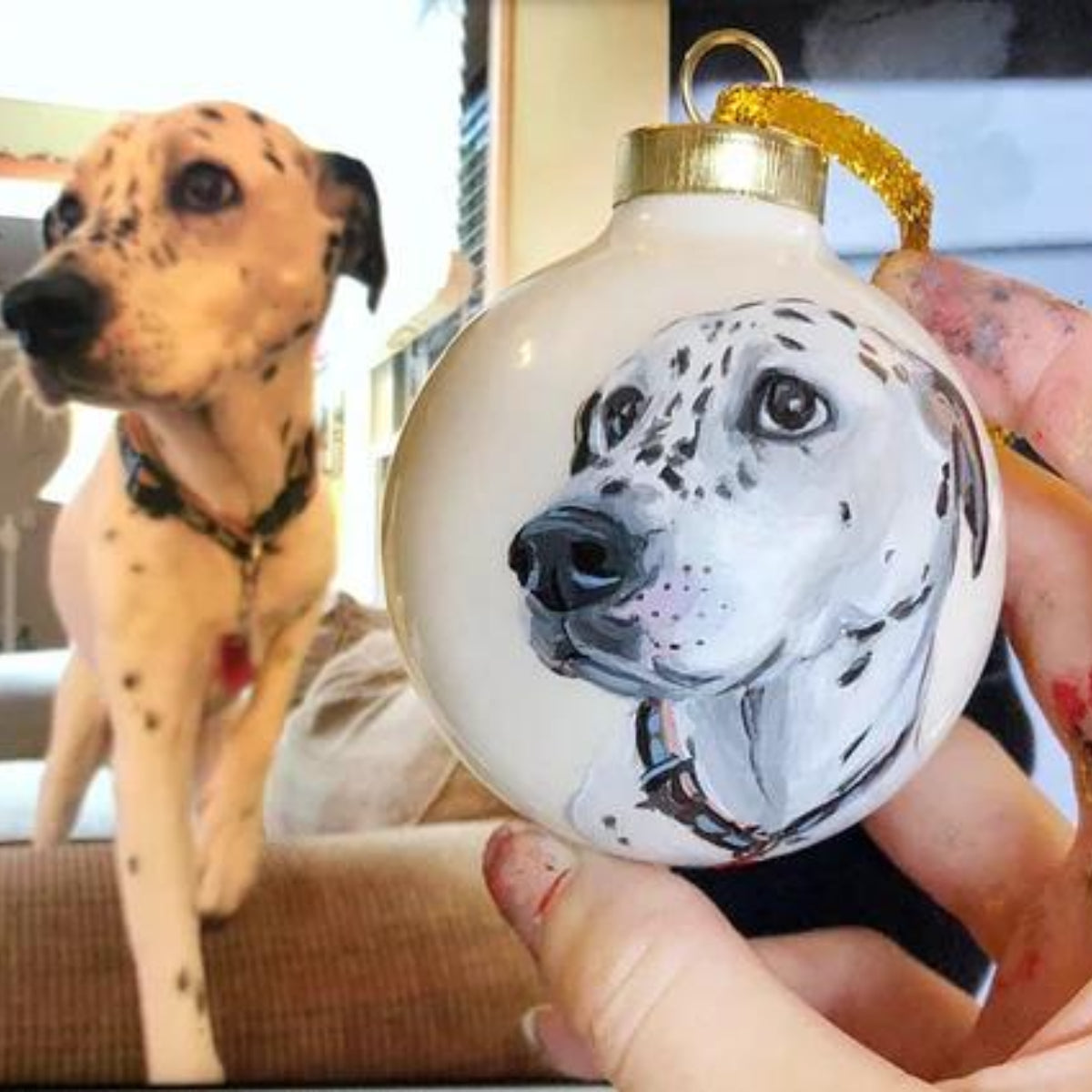 🎄Custom Pet Portrait Ceramic, Hand Painted from Your Photographs, Dog, Cat, Horse, Personalized Gift, Christmas Gift