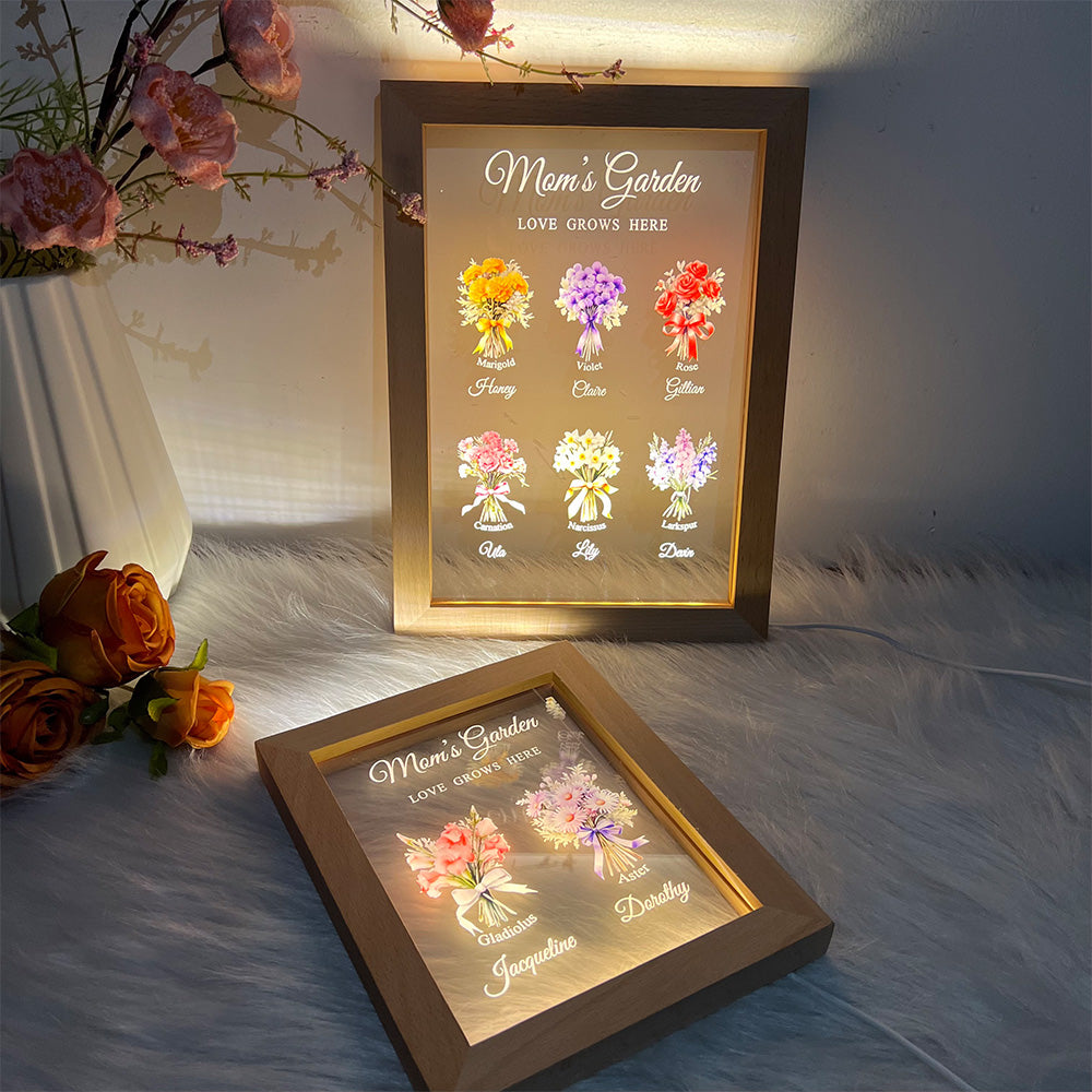 Personalized Birthday Month Bouquet Customized Led Lights - Gifts for Mom/Grandma