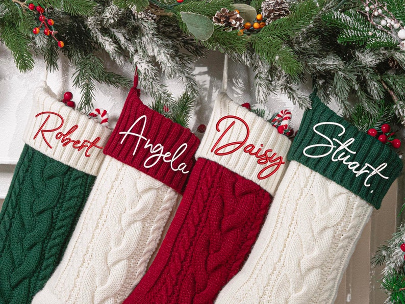 Personalized Embroidered Family Name Christmas Stockings