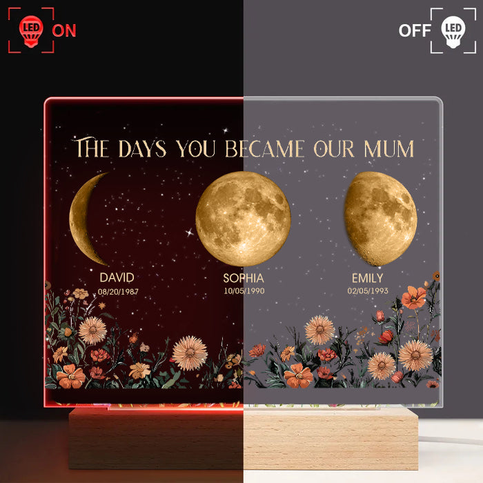 Personalized The Days You Became Our Mum Moon Phase Lightbox⭐️