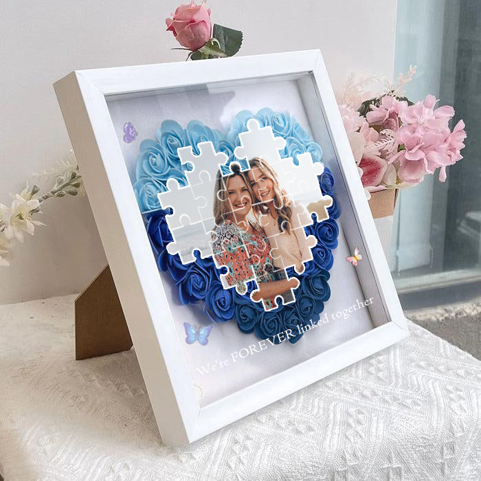 Personalized The Day You Became My Mother Puzzle Photo Flower Shadow Box