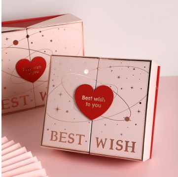 Valentine's Day Pink Double Open Gift Box