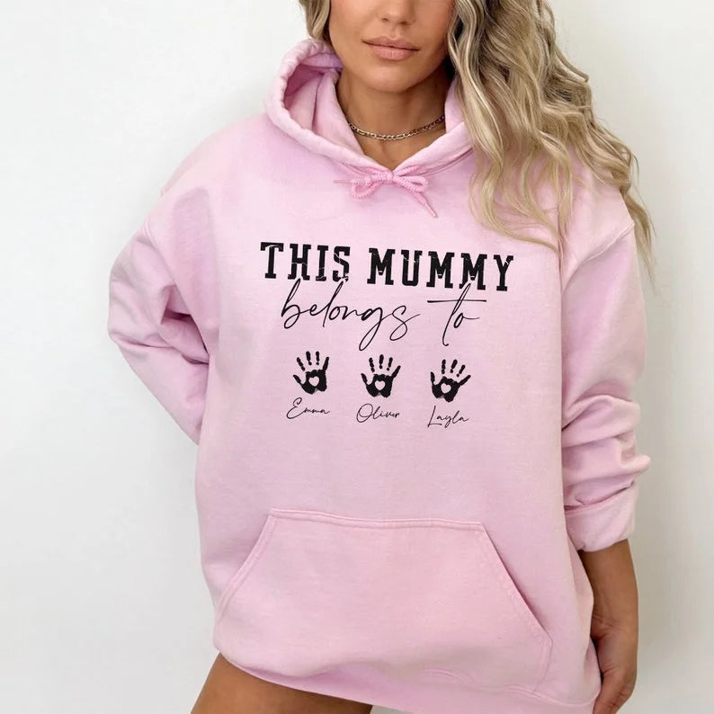 This Mummy Belongs, custom mom hoodie, mothers days gift, mummy hoodie, custom mama hoodie, mama hoodie, gift mother days, cute mama hoodie