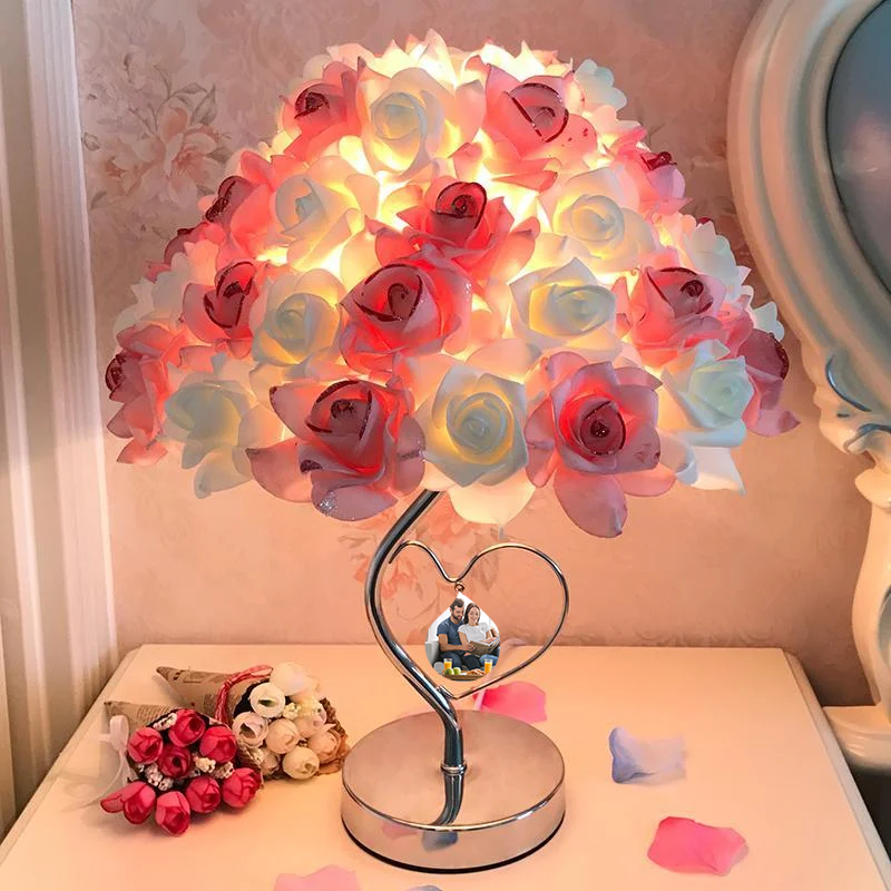 Custom Rose Bouquet Lamp Night Light Decoration for Home Valentine's Day Wedding