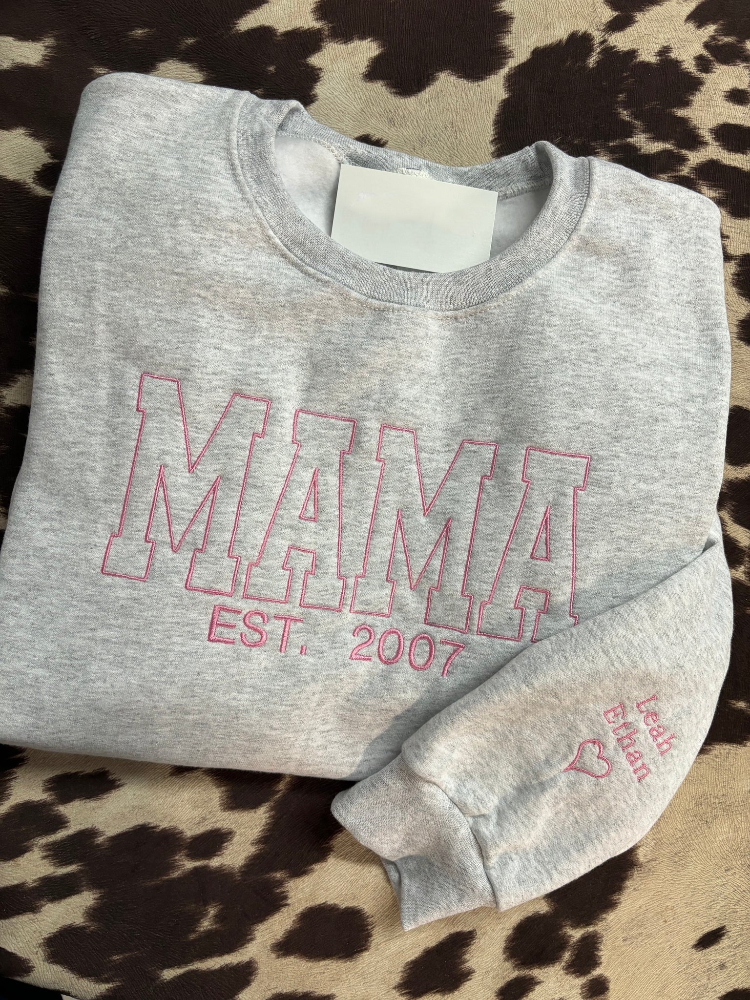 Personalized Mama Embroidered Sweatshirt With Date & Name, Mother's Day Gift