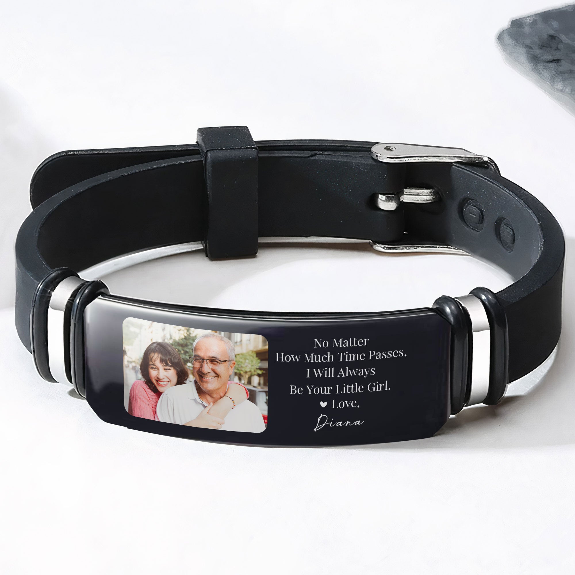 Always Be Your Little Girl Gift From Daughter - Personalized Photo Bracelet
