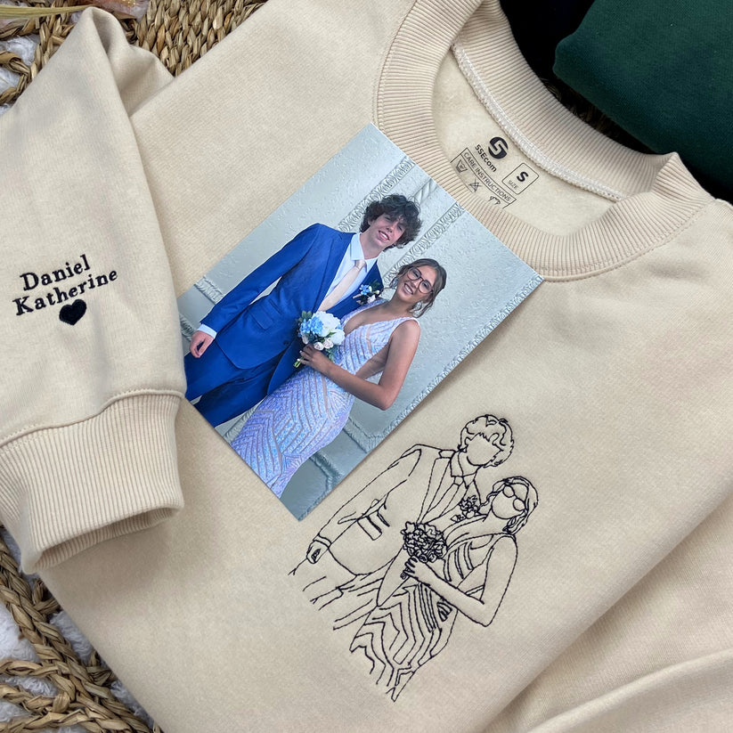 Custom Couple Portrait From Photo Sweatshirt Hoodie