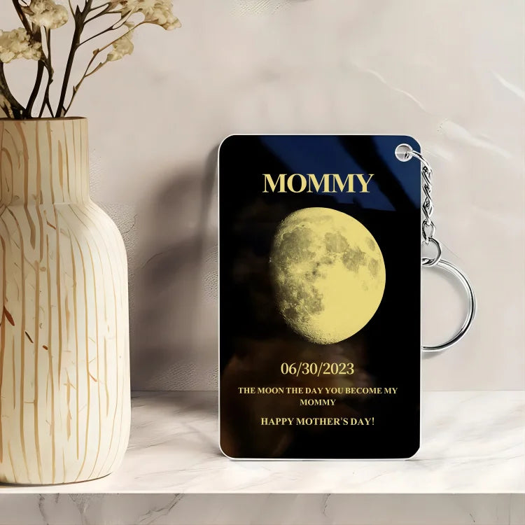 Custom Moon Phase Acrylic Keychain, Gifts for Mom