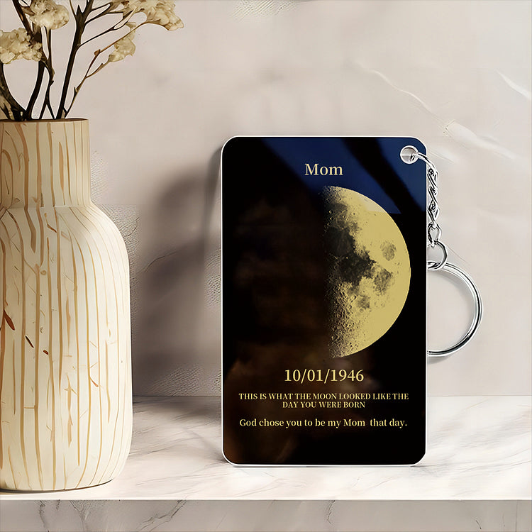 Custom Moon Phase Acrylic Keychain, Gifts for Mom