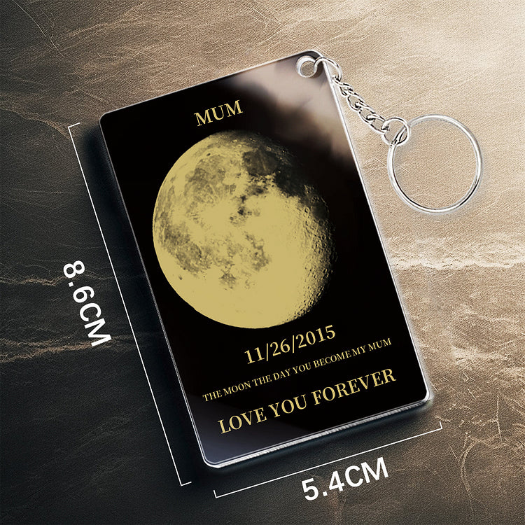 Custom Moon Phase Acrylic Keychain, Gifts for Mom