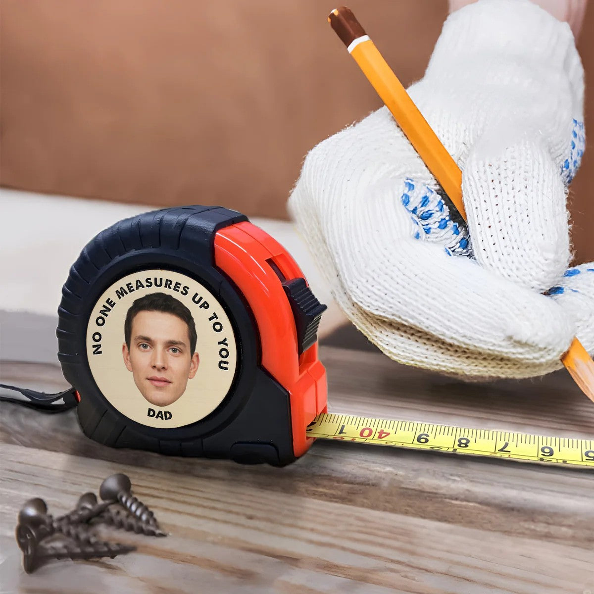 Custom Photo No One Measures Up To You - Gift For Father - Personalized Tape Measure (Customized free)