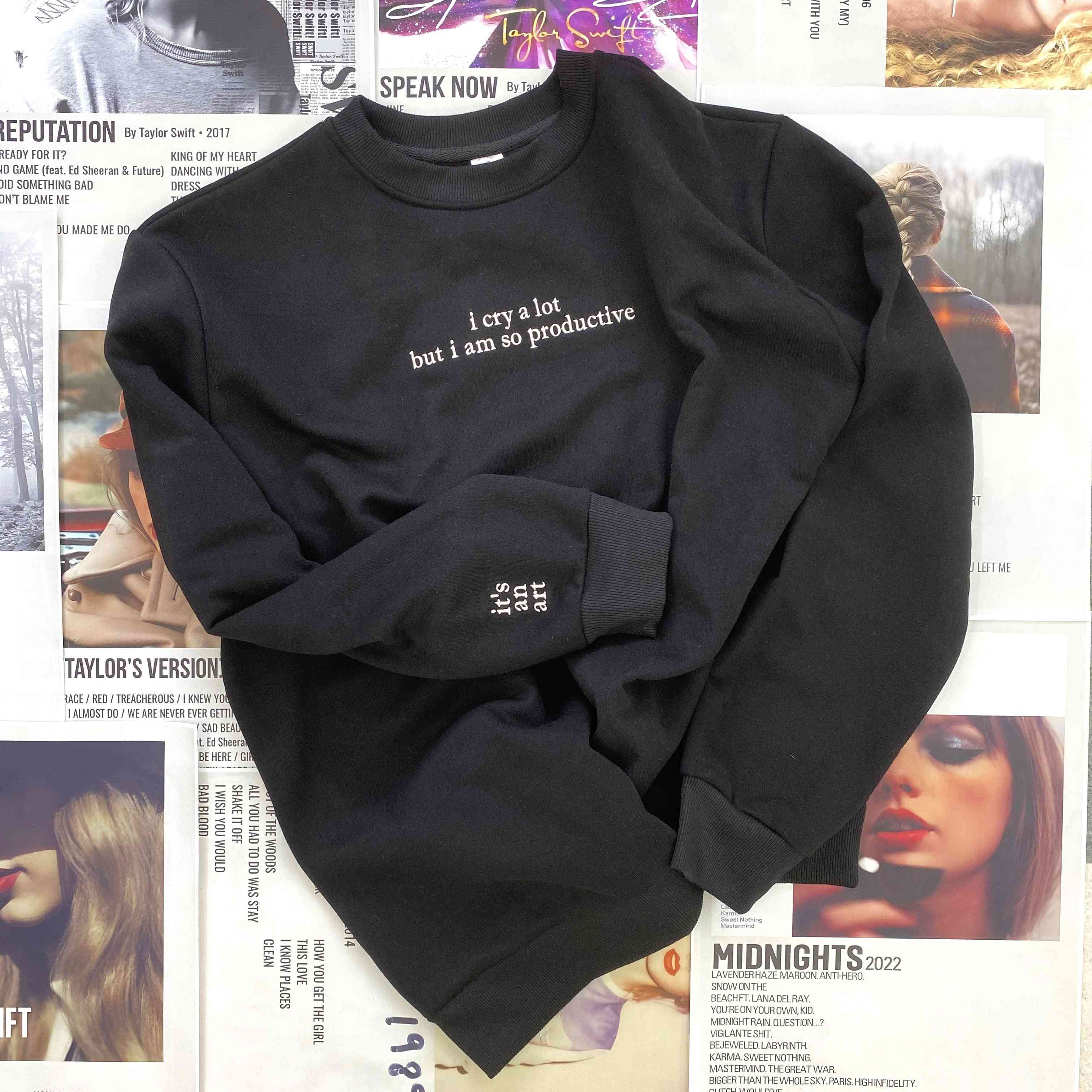 I Cry A Lot TTPD Embroidered Sweatshirt