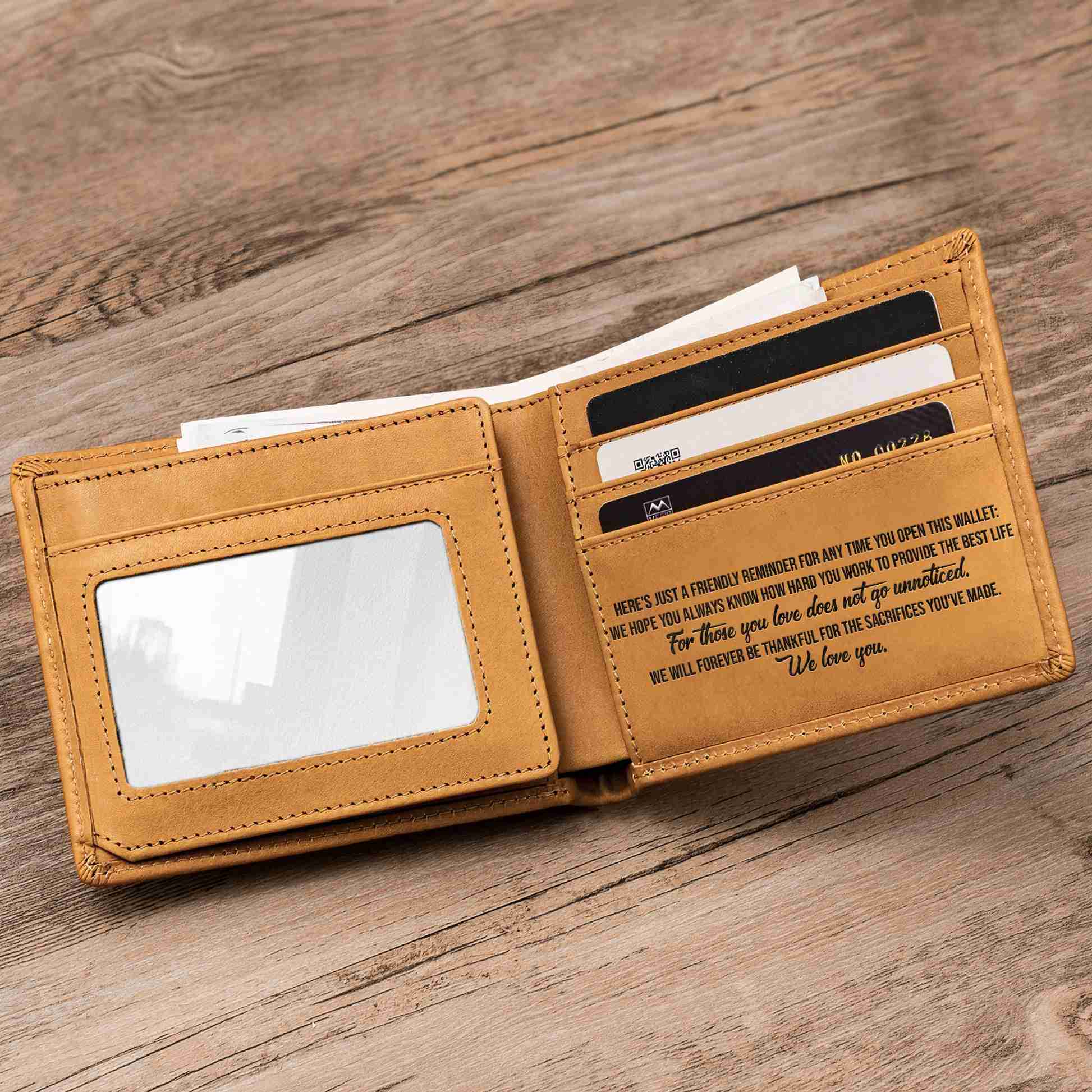 Best Dad Ever Father's Day Gift Custom Kids' Names - Personalized Leather Wallet