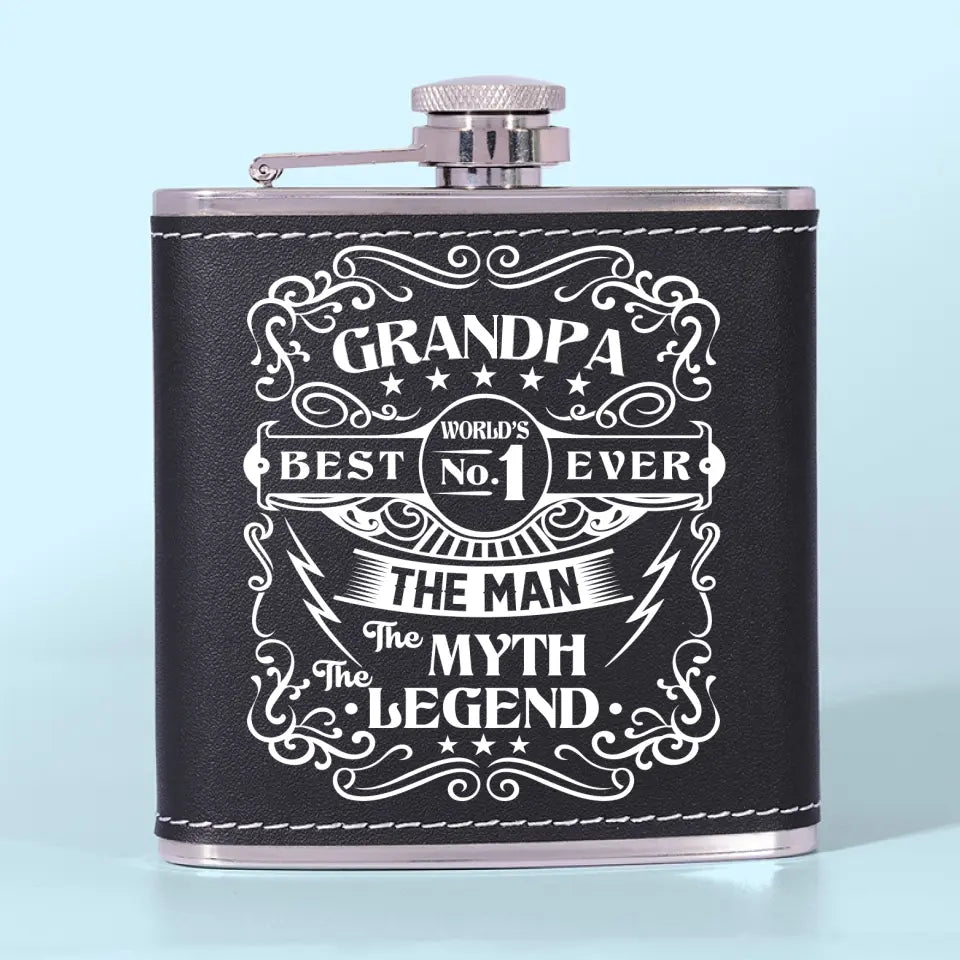 The Man The Myth The Legend - Family Personalized Custom Hip Flask - Father's Day Gifts