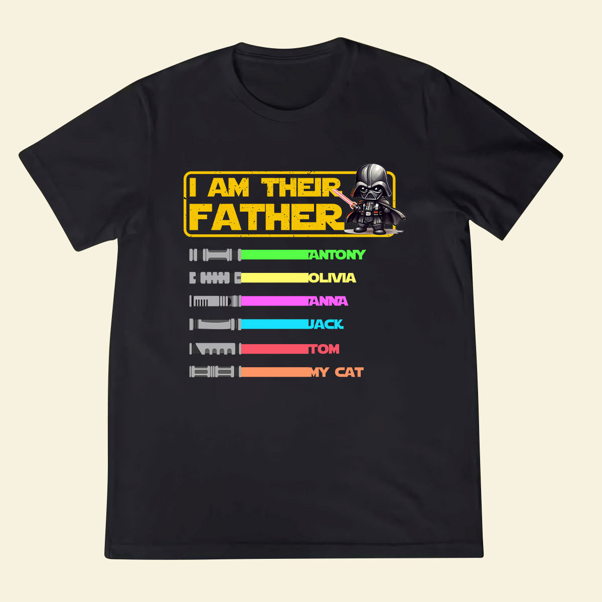 Personalized Lightsaber T-Shirt For Dad - I Am Their Father - Dad Customized Sweatshirt