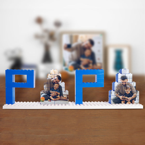 Personalized Papa Photo Building Block Puzzles, Photo Block, Father's Day Gifts