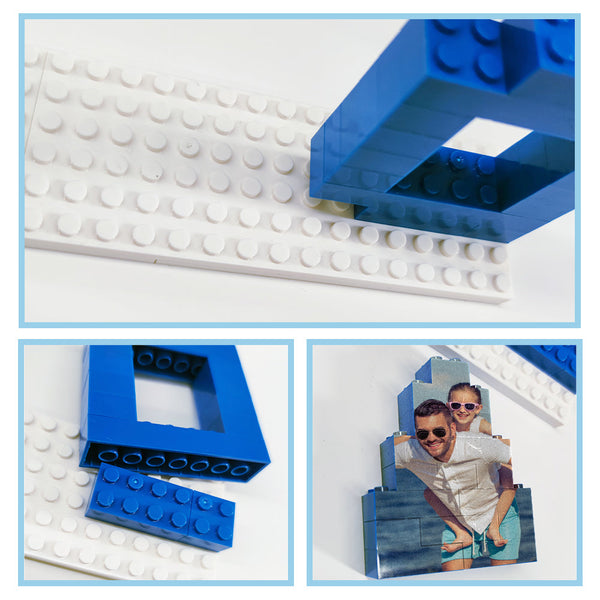 Personalized Papa Photo Building Block Puzzles, Photo Block, Father's Day Gifts