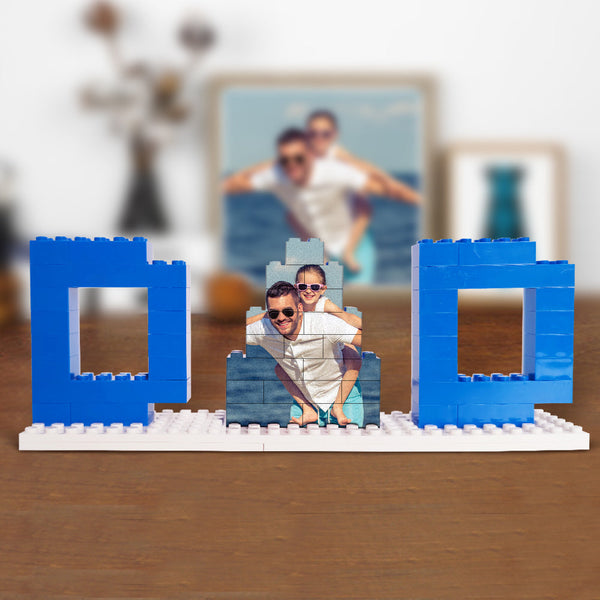 Personalized Dad Photo Building Block Puzzles, Photo Block, Gift For Father