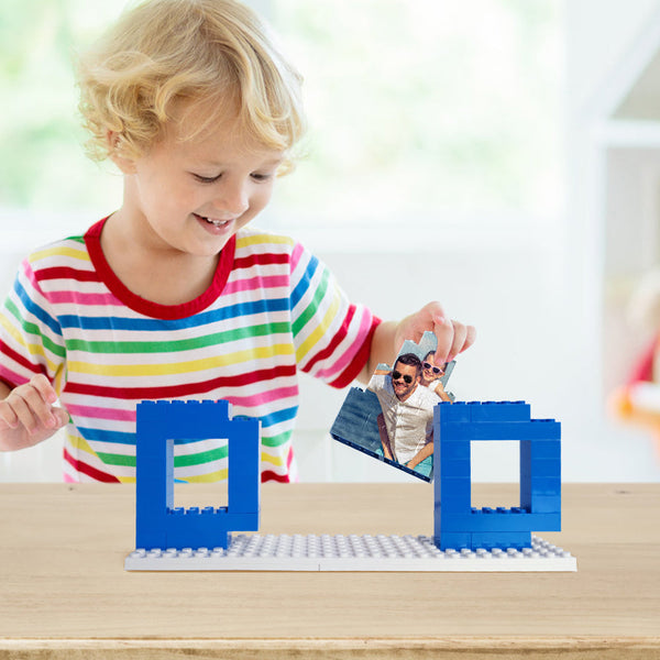 Personalized Dad Photo Building Block Puzzles, Photo Block, Gift For Father