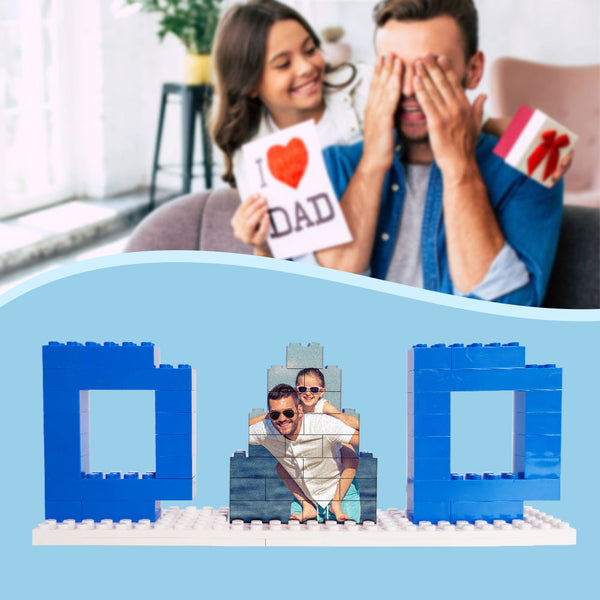 Personalized Dad Photo Building Block Puzzles, Photo Block, Gift For Father