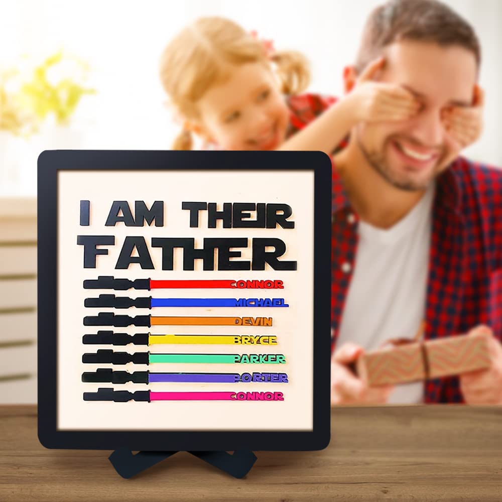 I Am Their Father Engraved Wooden Sign Father's Day Gift