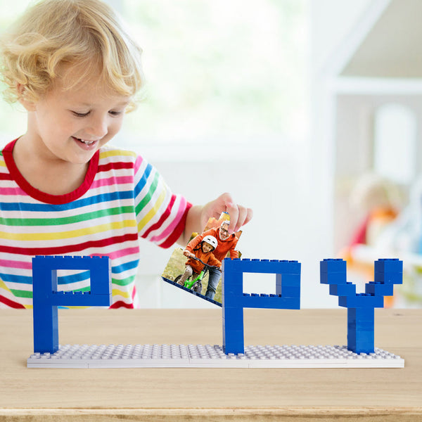 Personalized Papy Photo Building Block Puzzles, Photo Block, Father's Day Gifts