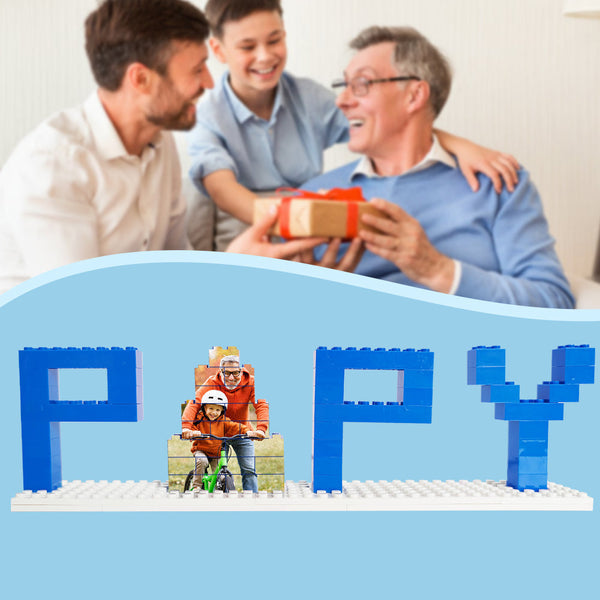 Personalized Papy Photo Building Block Puzzles, Photo Block, Father's Day Gifts