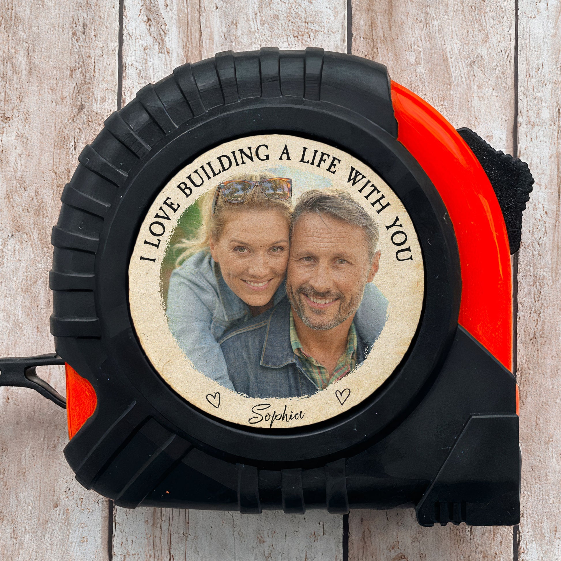 I Love Building A Life With You - Personalized Photo Tape Measure