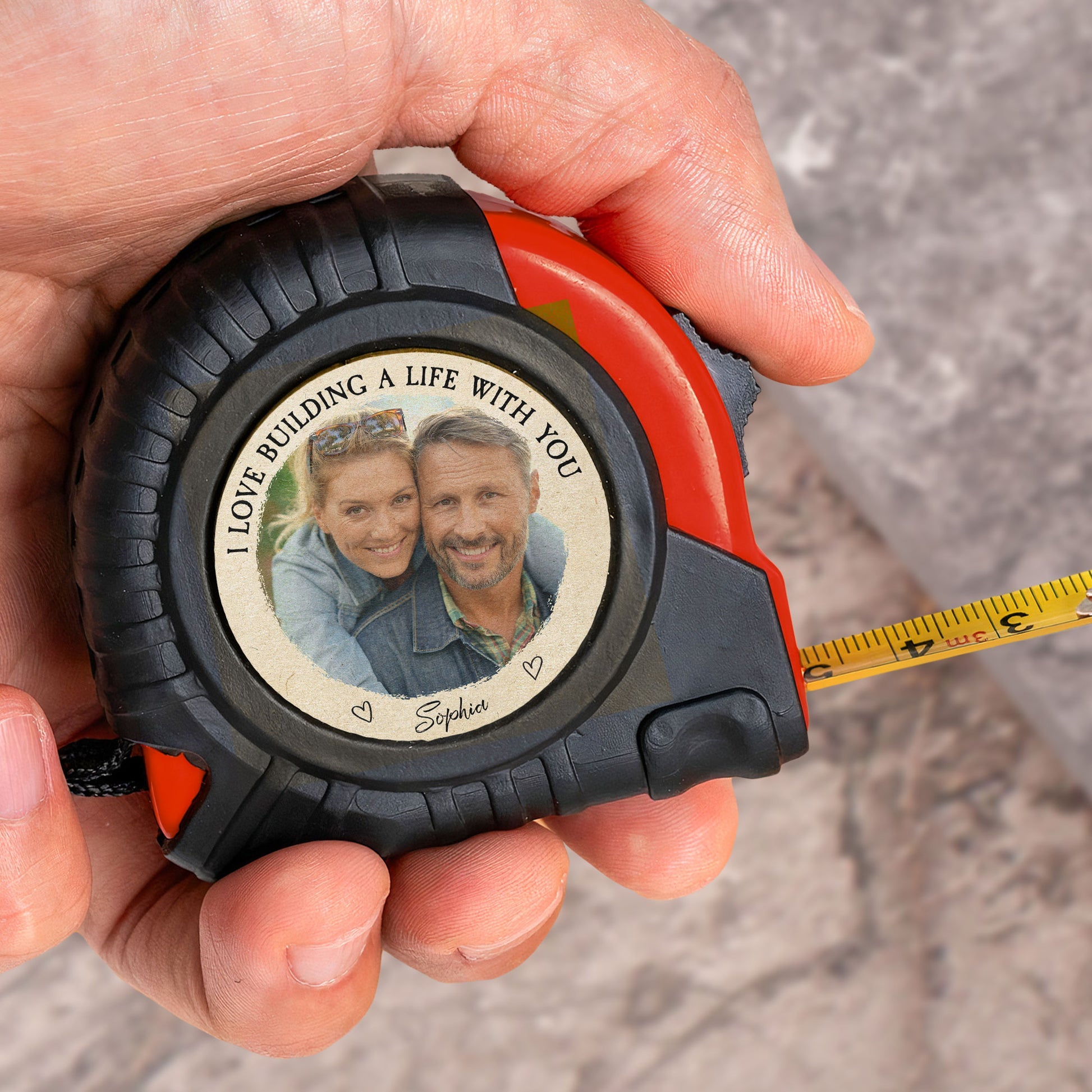 I Love Building A Life With You - Personalized Photo Tape Measure
