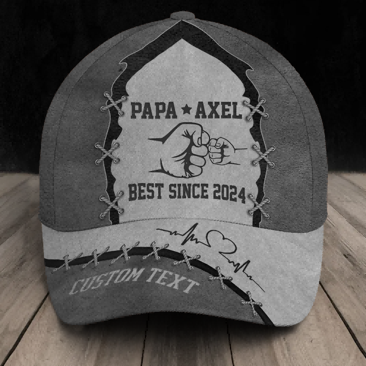 Custom Papa With Grandkids Best Since Year Classic Cap