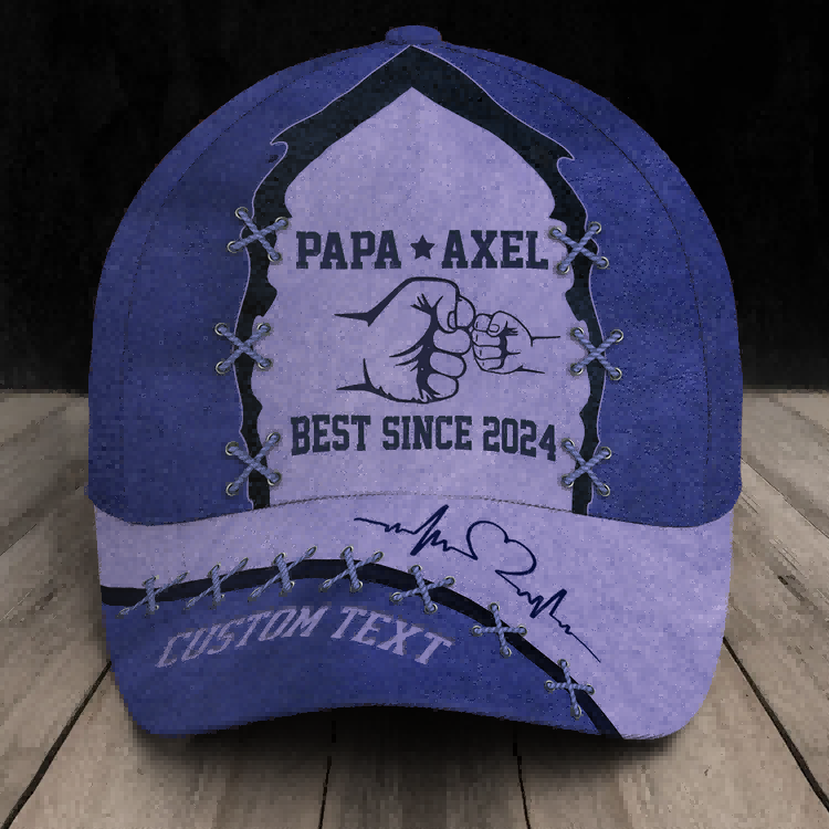 Custom Papa With Grandkids Best Since Year Classic Cap