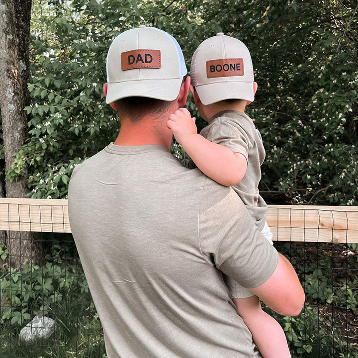 💖For Family💖Custom Father & Children Leather Patch Hat