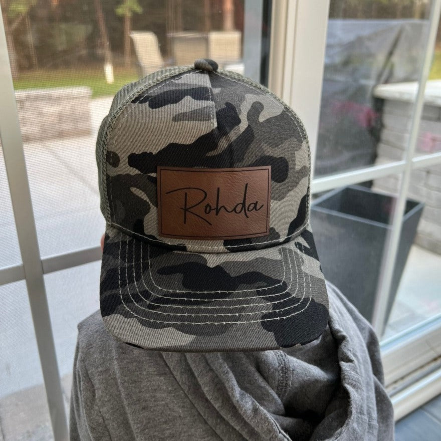 💖For Family💖Custom Father & Children Leather Patch Hat