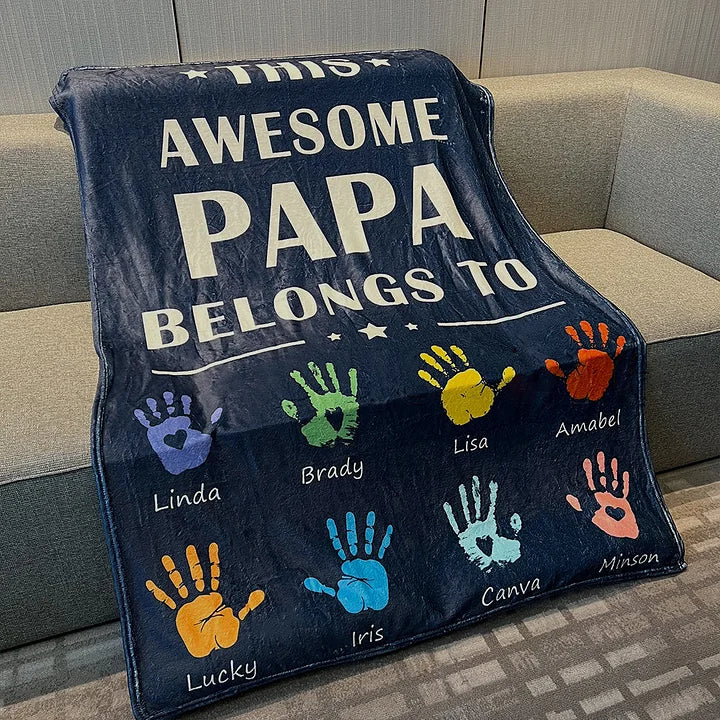 💖For Dad Blanket👨Personalized This Awesome Daddy Belongs to Blanket