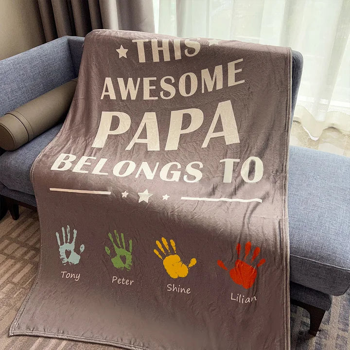 💖For Dad Blanket👨Personalized This Awesome Daddy Belongs to Blanket