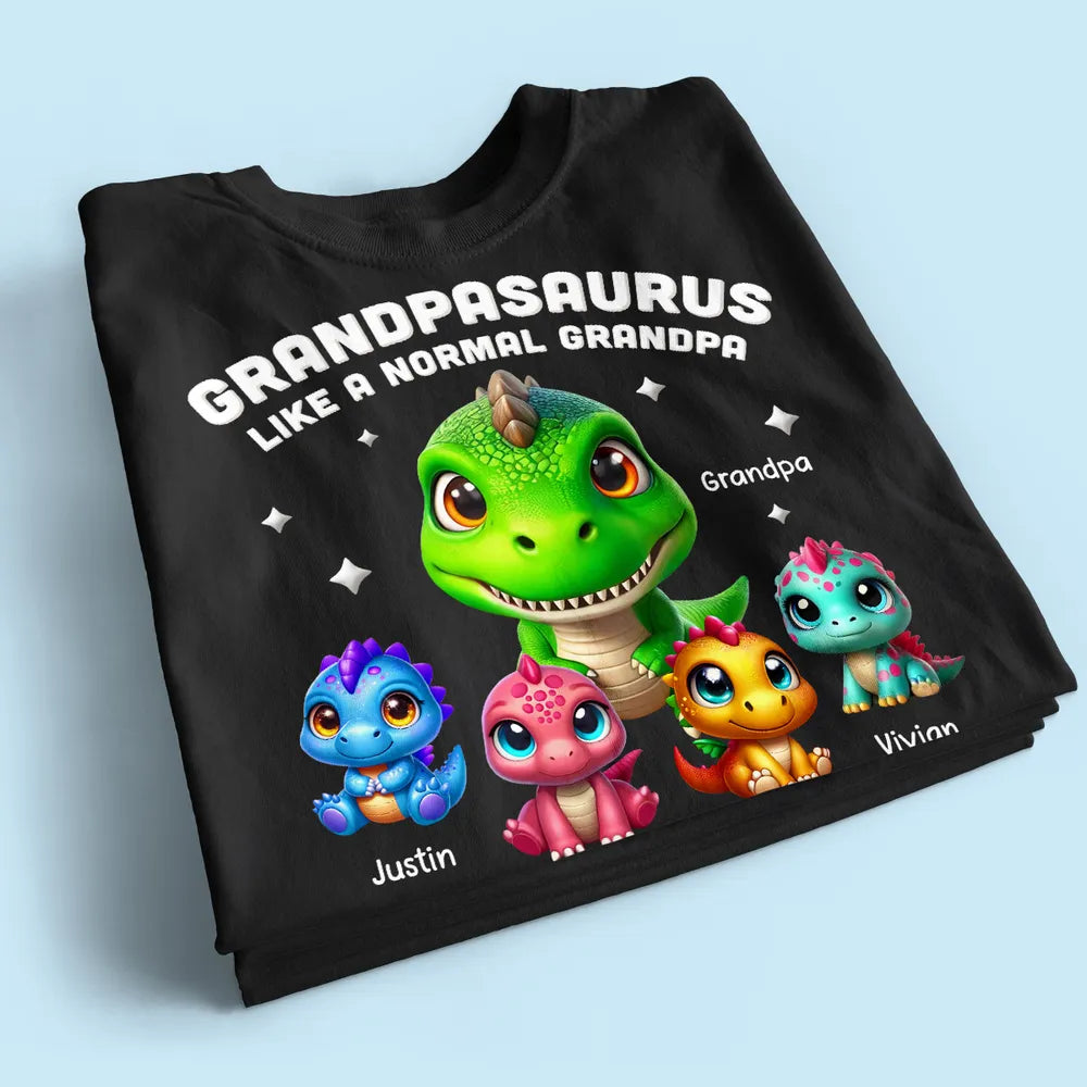 Daddysaurus Grandpasaurus 3D Dinosaurs Personalized Shirt, Father's Day Gift