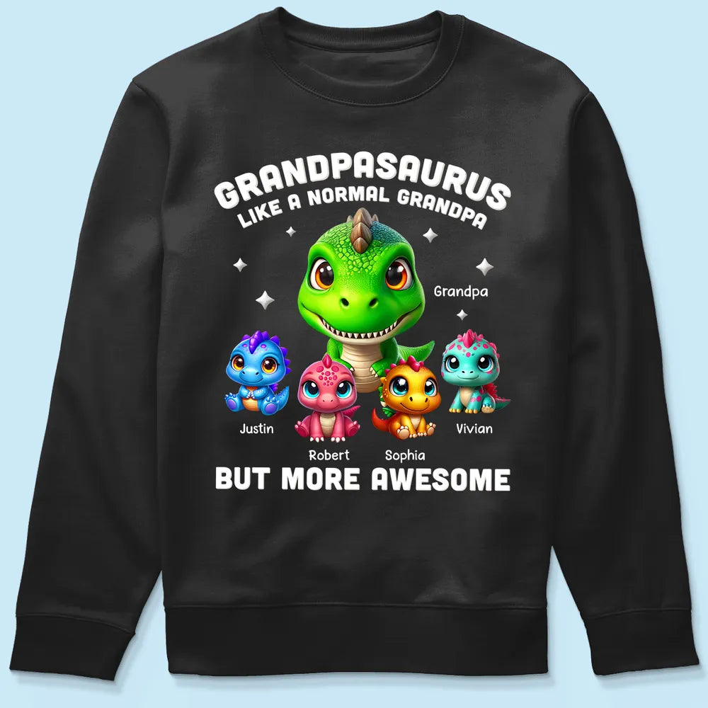 Daddysaurus Grandpasaurus 3D Dinosaurs Personalized Shirt, Father's Day Gift