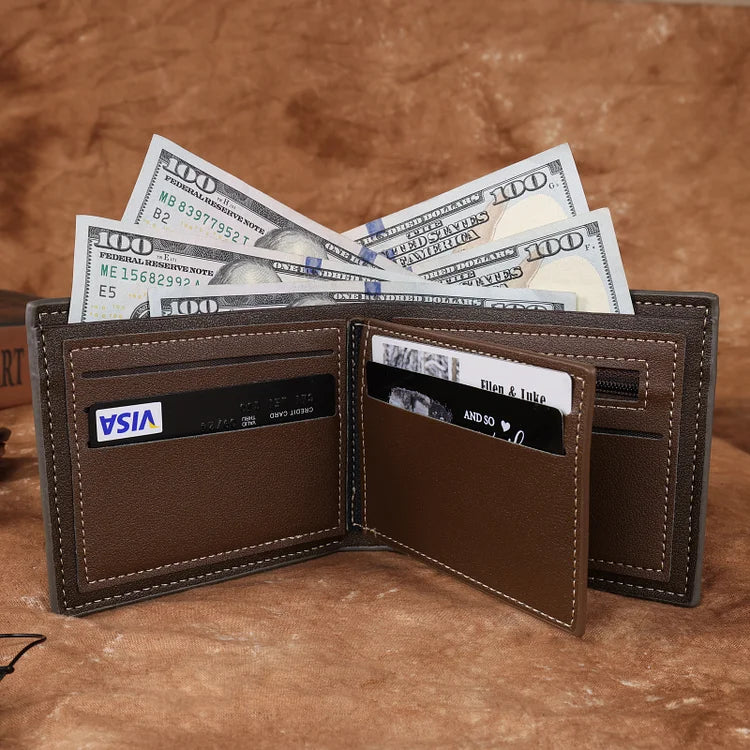 Men's Photo Custom Wallet Gray Personalized Gifts